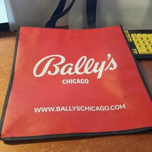 NEW ! Bally's Chicago Casino Shopping Bag Red/White